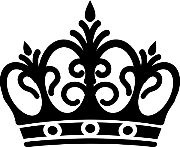 Ornate Black Crown Silhouette PNG Transparent
