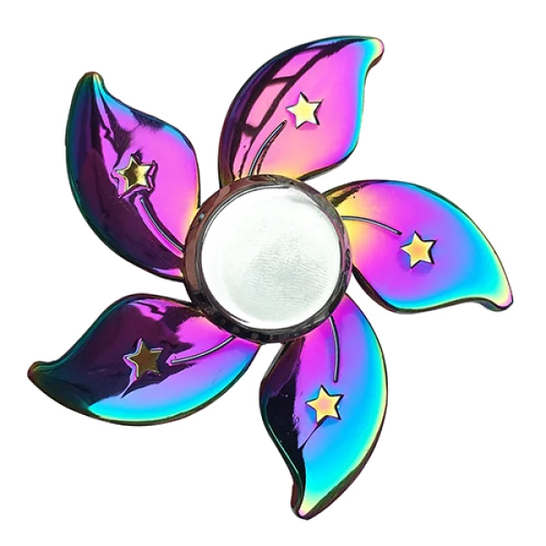 Iridescent Flower Fidget Spinner PNG Transparent Background