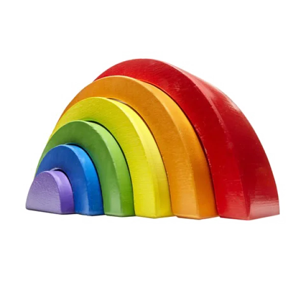 Wooden Rainbow Stacking Toy PNG Transparent
