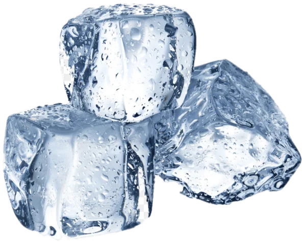 Realistic Ice Cubes with Water Droplets PNG