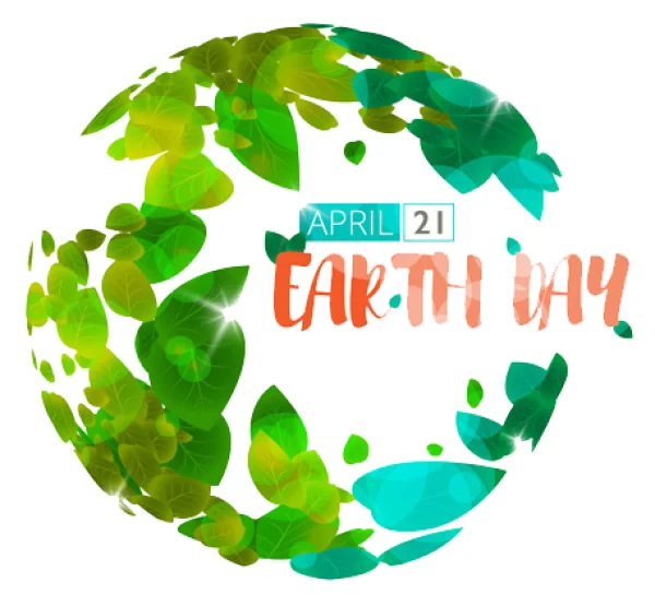 Earth Day Leafy Globe Sticker PNG