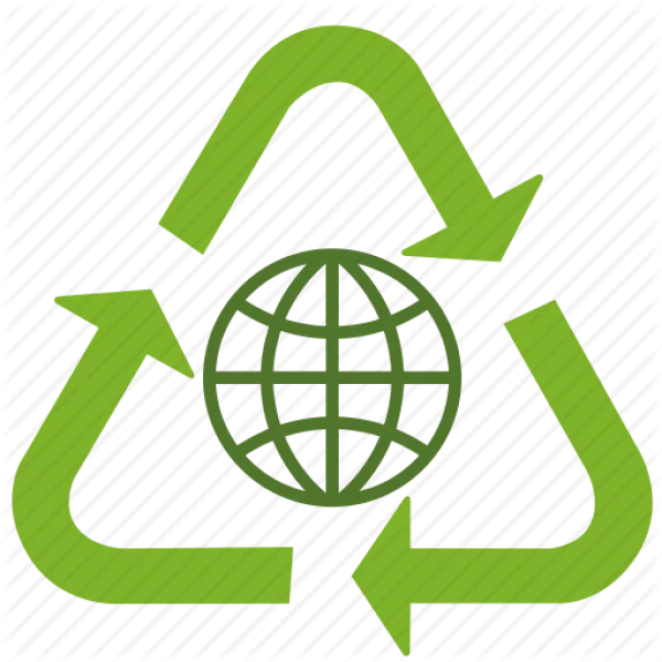 Green Recycle Globe Icon Transparent Background
