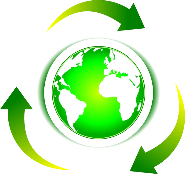 Green Earth Globe Recycling Symbol PNG