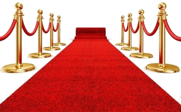 Red Carpet with Gold Stanchions PNG Transparent Background