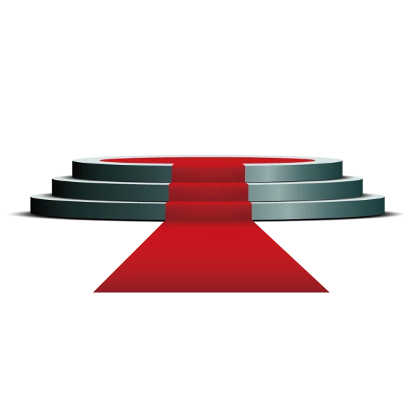 Tiered Red Carpet Podium PNG Transparent Background