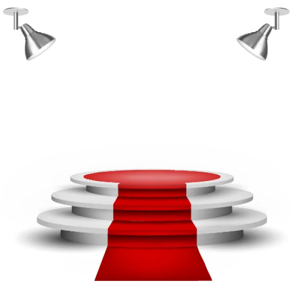 Red Carpet Stage with Spotlights PNG