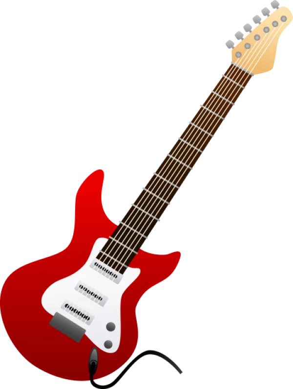 Red Electric Guitar PNG Transparent Background