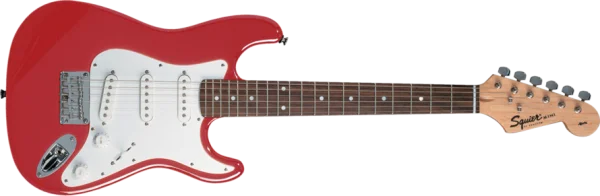 Red Squier Electric Guitar PNG Transparent Background