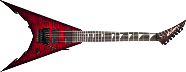 Red Jackson V Electric Guitar PNG Transparent Background