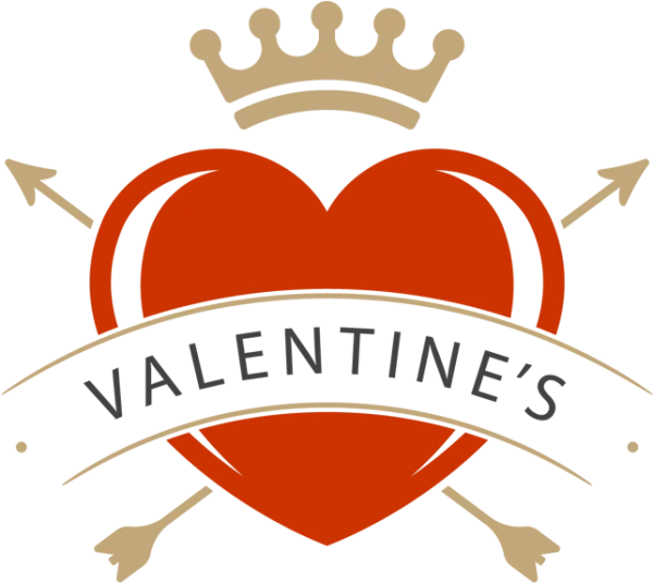Valentine's Heart with Crown and Arrows PNG
