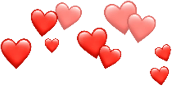 Scattered Red Hearts PNG Transparent Background