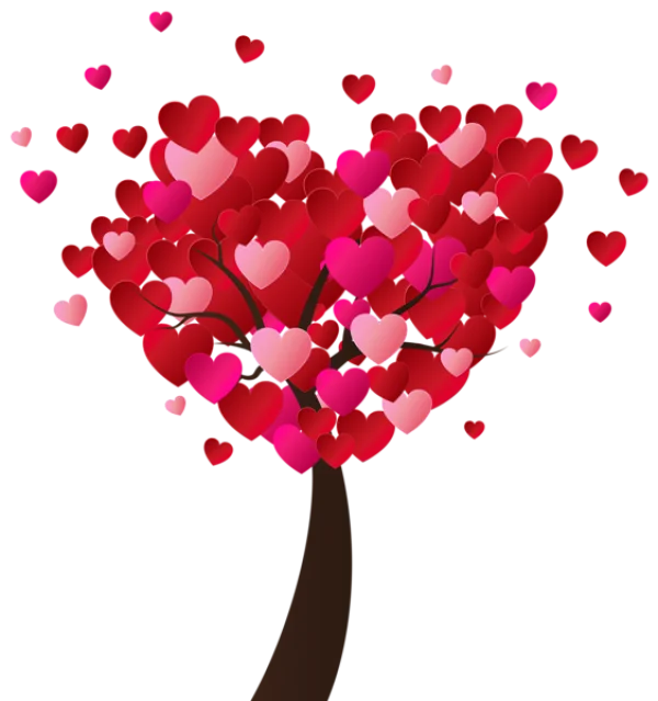 Love Heart Tree PNG Transparent Background
