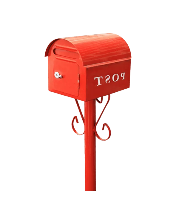 Red Mailbox on Stand PNG Transparent Background