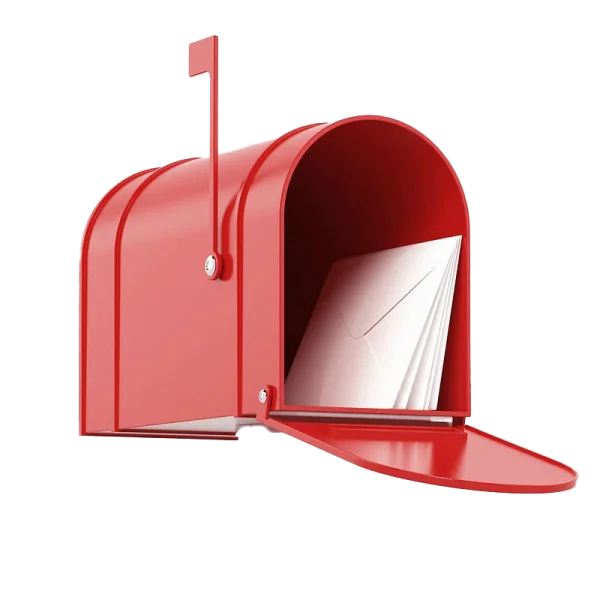 Red Mailbox with Letters PNG Transparent Background