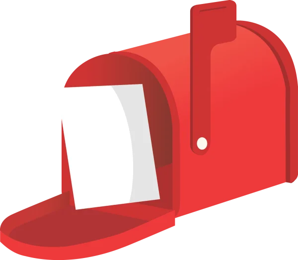 Red Mailbox with Letter PNG Transparent Background