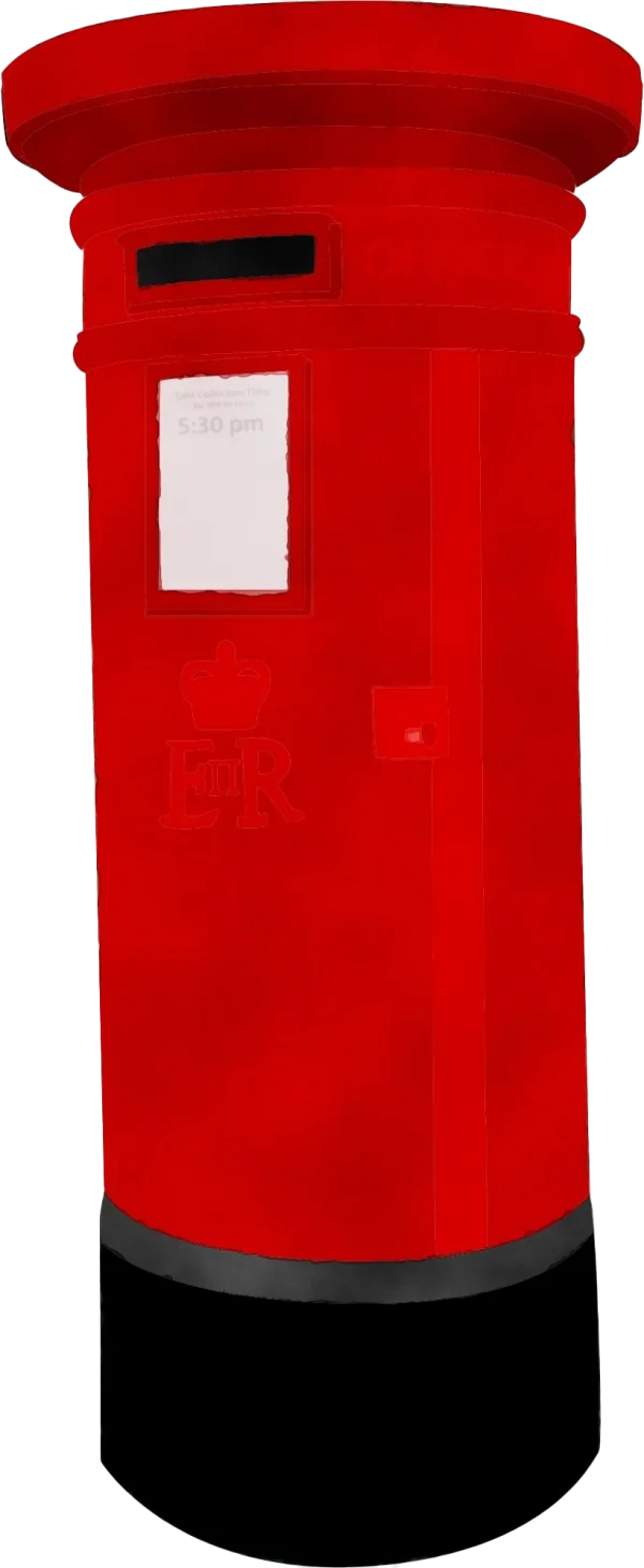 Red British Post Box PNG Transparent Background