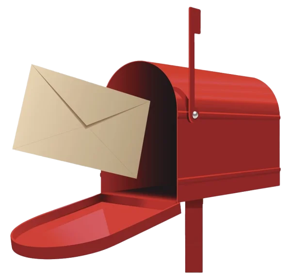 Red Mailbox with Envelope PNG Transparent Background