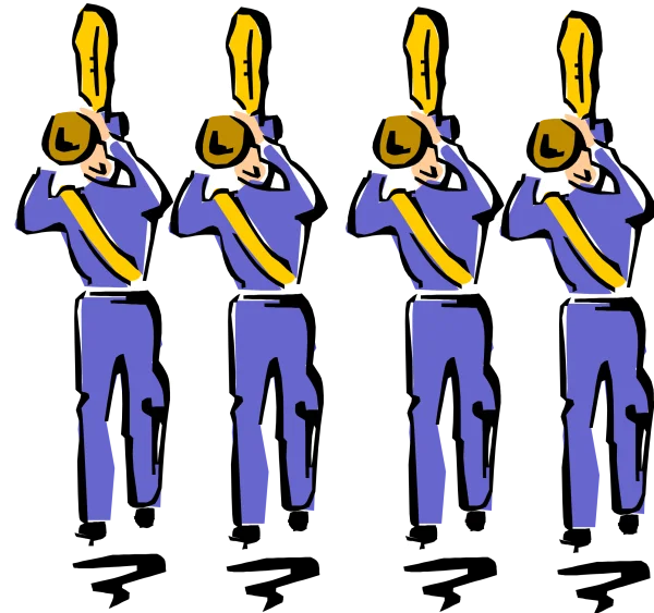 Marching Band Players PNG Transparent Background