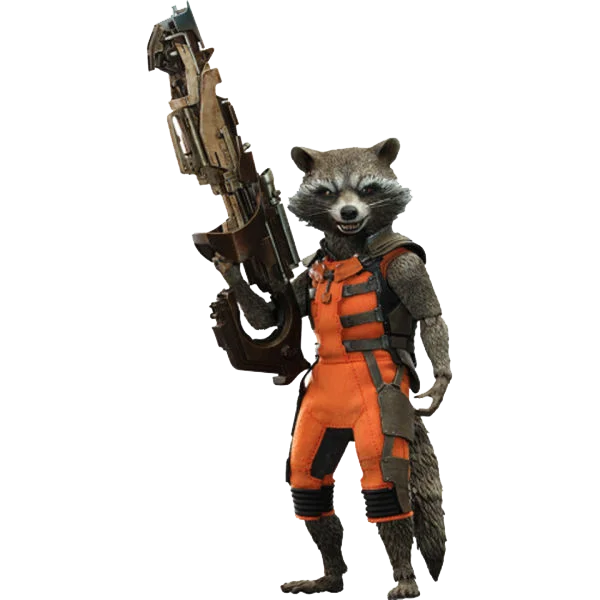 Rocket Raccoon with Gun PNG Transparent Background