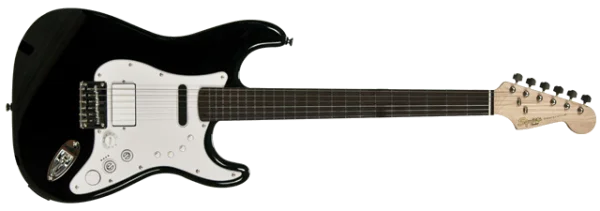 Black Squier Electric Guitar PNG Transparent Background
