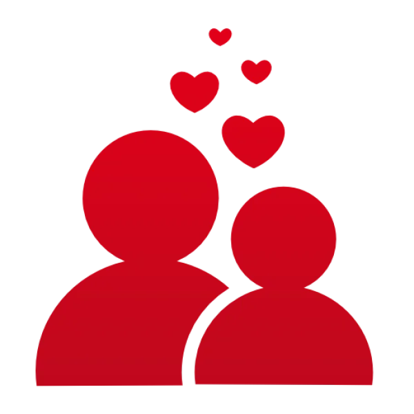 Red Couple Love Hearts Icon PNG Transparent