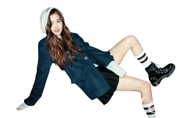 Rosé BLACKPINK Posing in Blazer and Skirt Transparent PNG