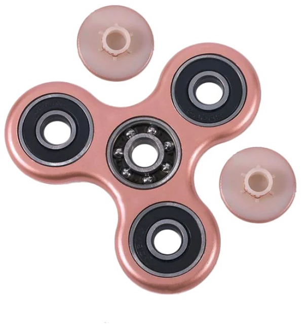 Rose Gold Fidget Spinner with Detached Caps PNG