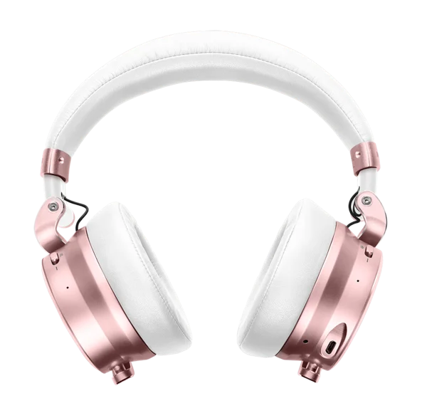 Rose Gold and White Wireless Headphones PNG Transparent