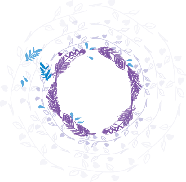 Boho Feather and Leaf Wreath PNG Transparent