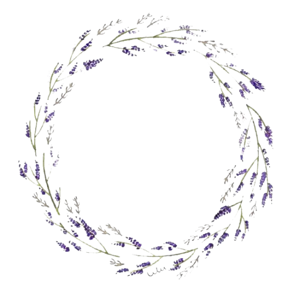 Watercolor Lavender Wreath PNG Transparent Background