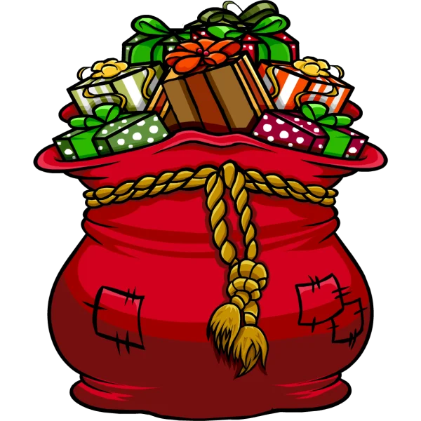 Santa's Red Sack Full of Christmas Gifts PNG