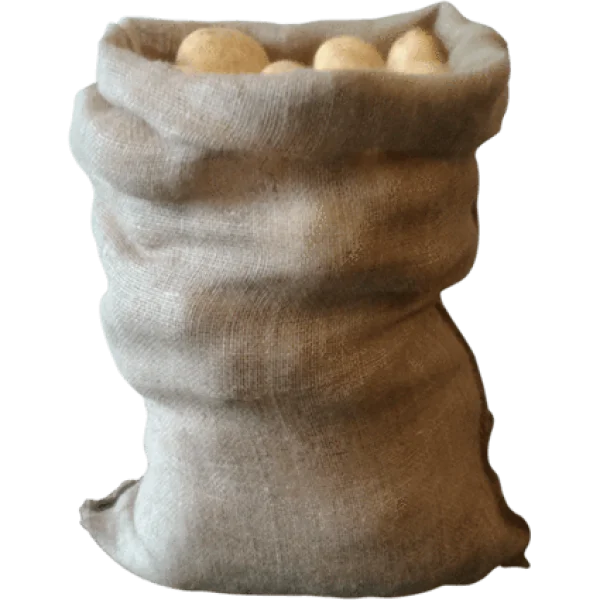 Burlap Sack of Potatoes PNG Transparent Background