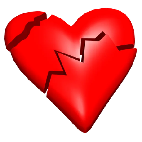 Broken Red Heart PNG Transparent Background