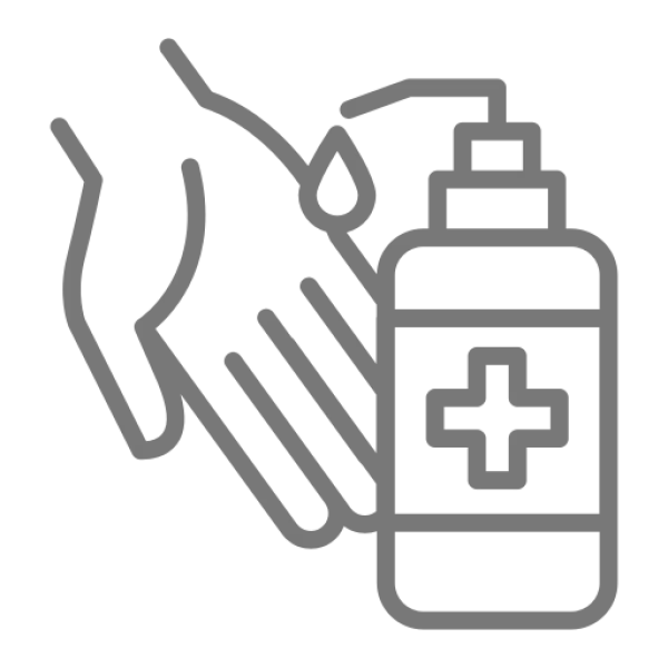 Hand Sanitizer Dispenser and Hand Outline Icon PNG