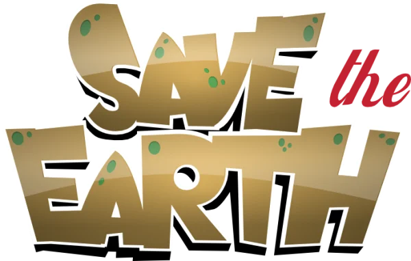 Save the Earth Text Graphic PNG Transparent