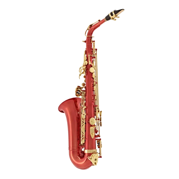 Red and Gold Saxophone PNG Transparent Background