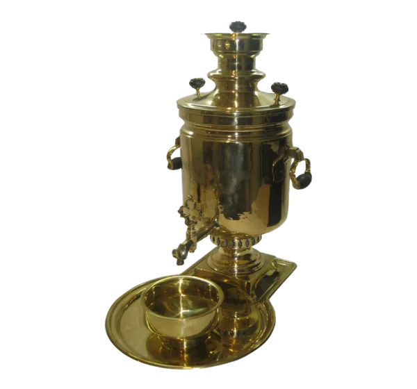 Brass Samovar with Cup PNG Transparent Background