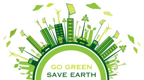 Go Green Save Earth Eco City PNG Transparent Background