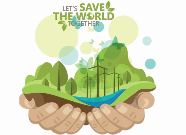 Let's Save The World Together Environmental Illustration