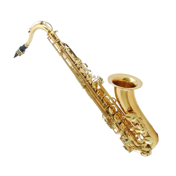 Golden Saxophone Instrument PNG Transparent