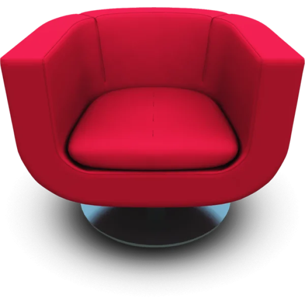 Modern Red Swivel Armchair PNG Transparent Background
