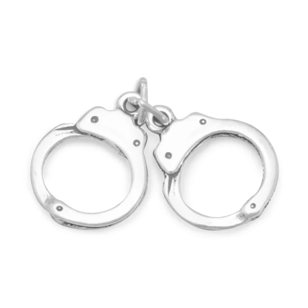 Silver Handcuffs PNG Transparent Background