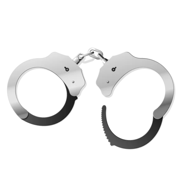 Silver Handcuffs PNG Transparent Background