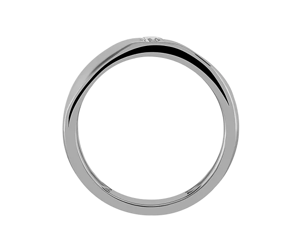 Sleek Silver Diamond Ring PNG Transparent Background