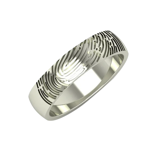 Silver Fingerprint Design Ring PNG Transparent