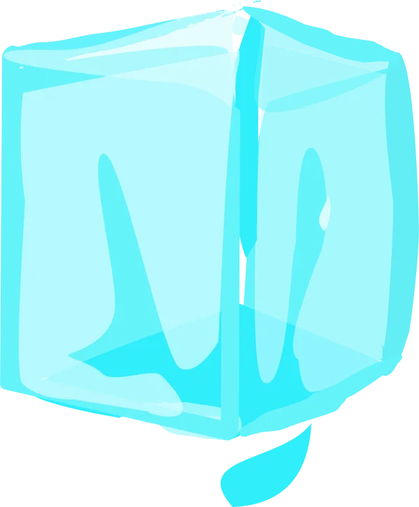 Stylized Light Blue Ice Cube PNG