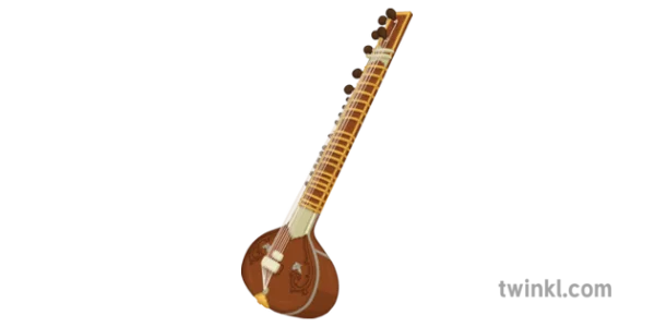 Sitar Indian Musical Instrument PNG Transparent Background