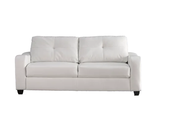 White Modern Leather Sofa Loveseat PNG