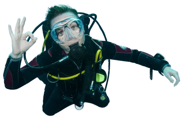 Scuba Diver Showing OK Sign PNG Transparent
