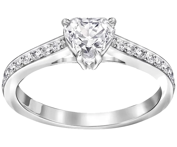 Heart Diamond Engagement Ring PNG Transparent Background